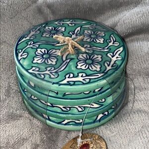 Made‎ in India Drink Coasters Set (4) NEW Bohemian Boho